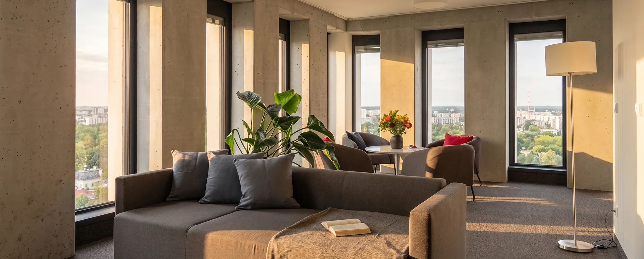 Panoramiczny widok z okna pokoju hotelu WARS na Warszawę